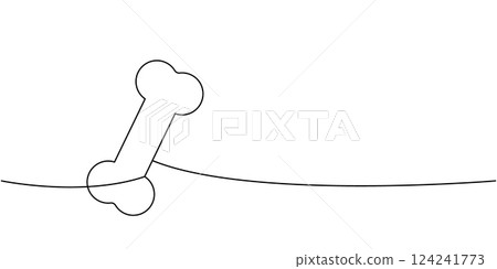 Bone one line continuous drawing. Human internal organ continuous one line illustration. 124241773
