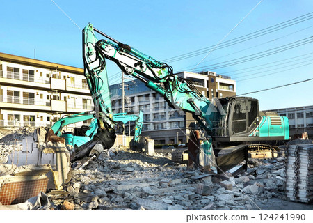 Condominium demolition work site Condominium demolition work site 124241990