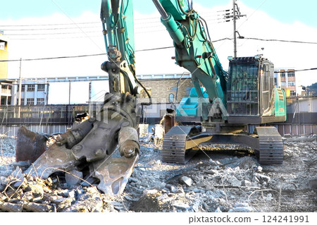 Condominium demolition work site 124241991