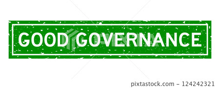 Grunge green good governance word square rubber seal stamp on white background Grunge green good governance word square rubber seal stamp on white background 124242321
