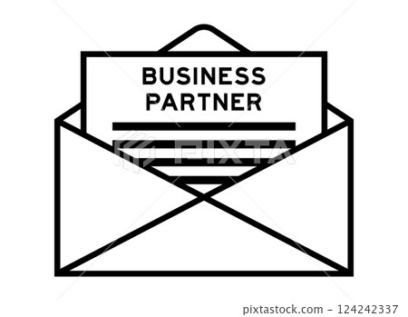 Envelope and letter sign with word business partner as the headline Envelope and letter sign with word business partner as the headline 124242337