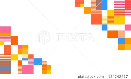 Geometric pattern frame white background border rectangle orange 124242417