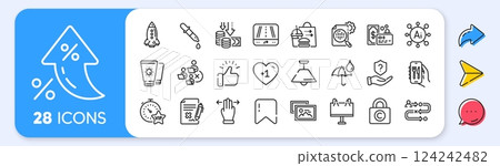 Vip timer, Seo stats and Ceiling lamp line icons. Interest rate, AI generate, Inflation icons. Pack of Rocket, Gps, Food delivery icon. Card, Chemistry pipette, Restaurant app pictogram. Vector Vip timer, Seo stats and Ceiling lamp line icons. Interest rate, AI generate, Inflation icons. Pack of Rocket, Gps, Food delivery icon. Card, Chemistry pipette, Restaurant app pictogram. Vector 124242482