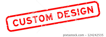 Grunge red custom design word square rubber seal stamp on white background Grunge red custom design word square rubber seal stamp on white background 124242535