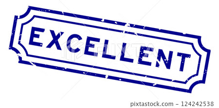 Grunge blue excellent word rubber seal stamp on white background Grunge blue excellent word rubber seal stamp on white background 124242538