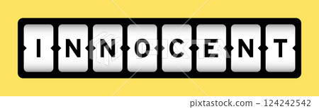 Black color in word innocent on slot banner with yellow color background Black color in word innocent on slot banner with yellow color background 124242542