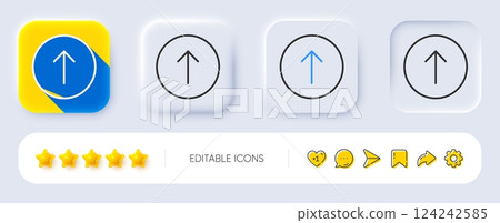 Swipe up button line icon. Neumorphic, Flat shadow, 3d buttons. Scrolling arrow sign. Landing page scroll symbol. Line swipe up icon. Social media icons. Vector Swipe up button line icon. Neumorphic, Flat shadow, 3d buttons. Scrolling arrow sign. Landing page scroll symbol. Line swipe up icon. Social media icons. Vector 124242585