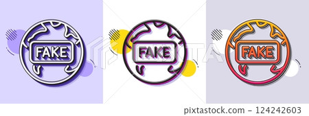 Fake news line icon. Halftone dotted pattern. Gradient icon with grain shadow. Internet propaganda sign. Wrong truth symbol. Line fake news icon. Various designs. Vector Fake news line icon. Halftone dotted pattern. Gradient icon with grain shadow. Internet propaganda sign. Wrong truth symbol. Line fake news icon. Various designs. Vector 124242603