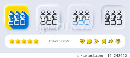 Equity culture line icon. Neumorphic, Flat shadow, 3d buttons. Equality sign. Gender diversity symbol. Line equity icon. Social media icons. Vector Equity culture line icon. Neumorphic, Flat shadow, 3d buttons. Equality sign. Gender diversity symbol. Line equity icon. Social media icons. Vector 124242630