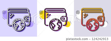 Wallet line icon. Halftone dotted pattern. Gradient icon with grain shadow. Online money purse sign. Cash budget symbol. Line wallet icon. Various designs. Vector Wallet line icon. Halftone dotted pattern. Gradient icon with grain shadow. Online money purse sign. Cash budget symbol. Line wallet icon. Various designs. Vector 124242913
