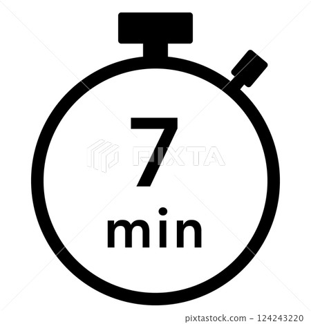 7 minutes stopwatch icon 124243220