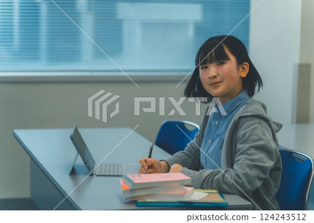 high school student, studying, digital tablet 124243512