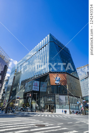 俯瞰東京有樂町和東急廣場的數寄屋橋交叉口風景 俯瞰東京有樂町和東急廣場的數寄屋橋交叉口風景 124243554