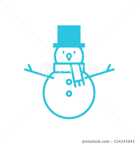 Snowman icon. Isolated on white background. Blue icon set Snowman icon. Isolated on white background. Blue icon set 124243843