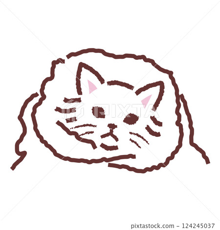 Cat wrapped in a blanket 124245037