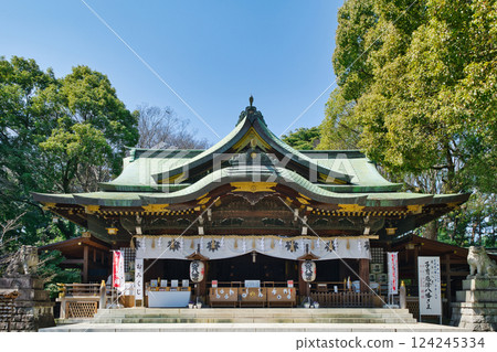 Omiya Hachiman Shrine, Suginami Ward, Tokyo, worship hall, built by Minamoto no Yoriyoshi 124245334