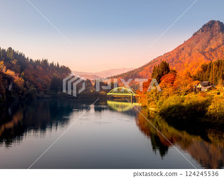 Sunlit November landscape 124245536