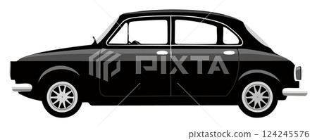 老式汽車向量輪廓 124245576