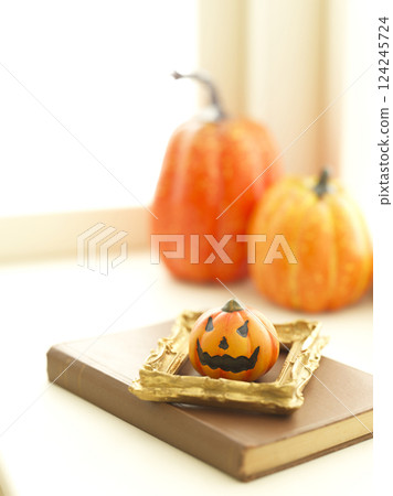 Halloween image on the windowsill Halloween image on the windowsill 124245724