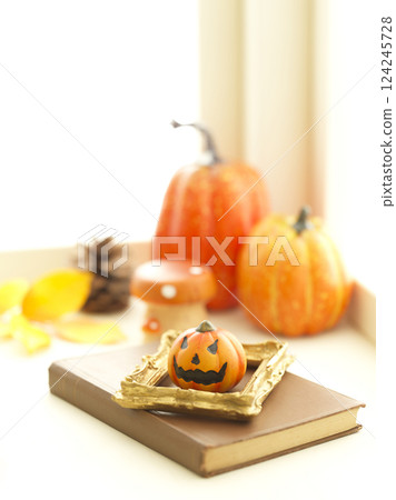 Halloween image on the windowsill Halloween image on the windowsill 124245728