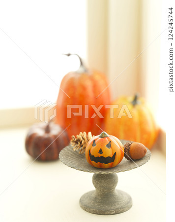 Halloween image on the windowsill Halloween image on the windowsill 124245744