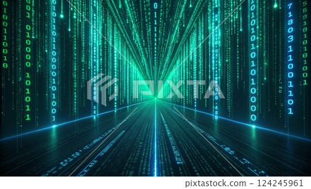 The Digital Rainfall Cyber Matrix Code 124245961