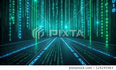 The Digital Rainfall Cyber Matrix Code 124245963
