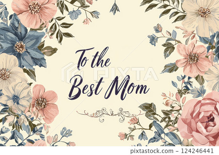Romantic Vintage Mother's Day Card with Intricate Floral Borders for Personalization 124246441