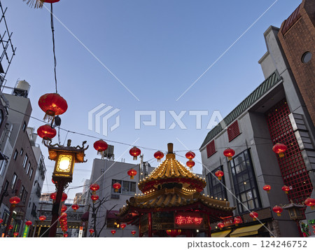 Chinatown sky at dusk Chinatown sky at dusk 124246752