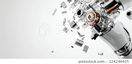 Detailed Exploded View of Knee Endoprosthesis for Medical Design Purposes 124246935