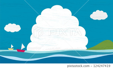 夏季海景插畫 124247419