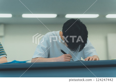 high school student, young man, studying 124247442