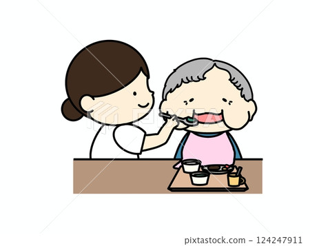 護士提供膳食援助 護士提供膳食援助 124247911