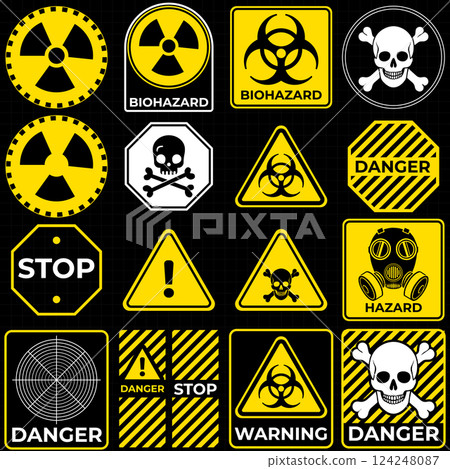 Danger zone warning frame Danger zone warning frame 124248087