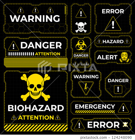 Danger zone warning frame Danger zone warning frame 124248090