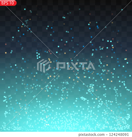 Pixel Gradient Background: Blue-Transparent Digital Texture with Diffused Points and Abstract Halftone Pixel Explosion 124248091