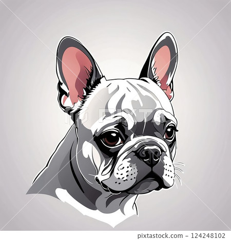 Cool expression French bulldog illustration 124248102