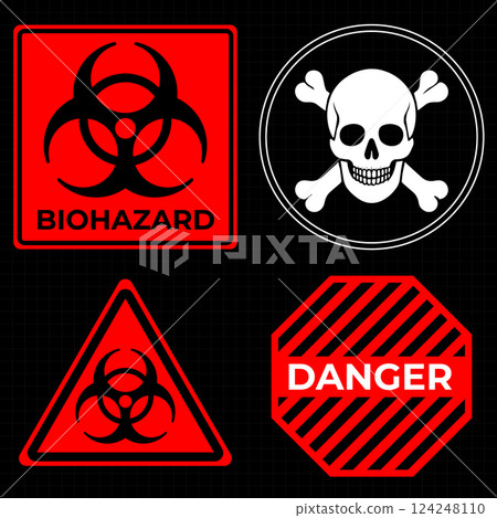 Danger zone warning frame 124248110