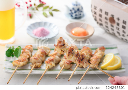 鹽味烤雞肉串 124248801