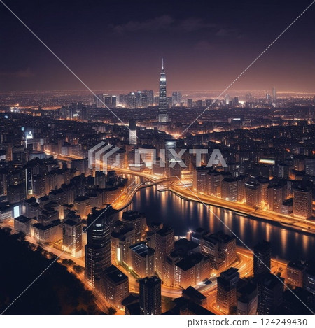 街市夜視圖 124249430