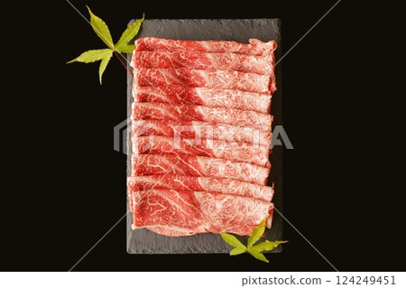 Japanese Black Beef Lean Meat Slices Japanese Black Beef Lean Meat Slices 124249451