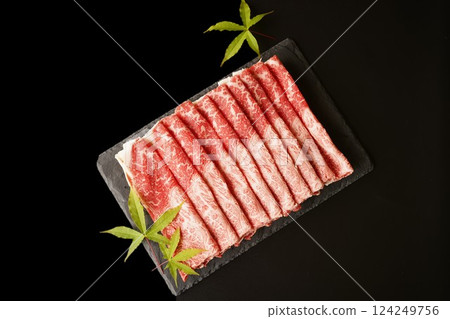Premium Black Wagyu Beef Arm Meat Premium Black Wagyu Beef Arm Meat 124249756