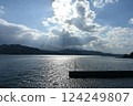 A view of Oshima, Imabari City, Ehime Prefecture, Seto Inland Sea, Shikoku, Japan. The island was the home base of the Noshima Murakami clan of the Murakami pirates. 124249807