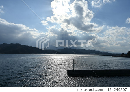 A view of Oshima, Imabari City, Ehime Prefecture, Seto Inland Sea, Shikoku, Japan. The island was the home base of the Noshima Murakami clan of the Murakami pirates. A view of Oshima, Imabari City, Ehime Prefecture, Seto Inland Sea, Shikoku, Japan. The island was the home base of the Noshima Murakami clan of the Murakami pirates. 124249807