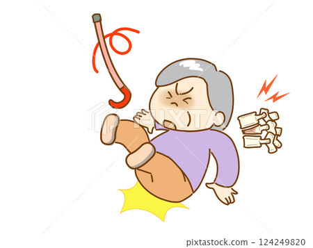 Elderly people falling, broken bones, osteoporosis 124249820