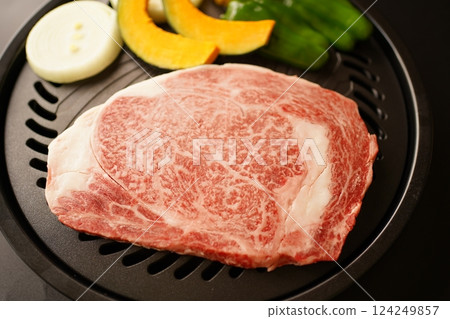 Specially selected Japanese black beef loin steak 124249857