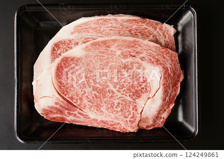 Specially selected Japanese black beef loin steak 124249861