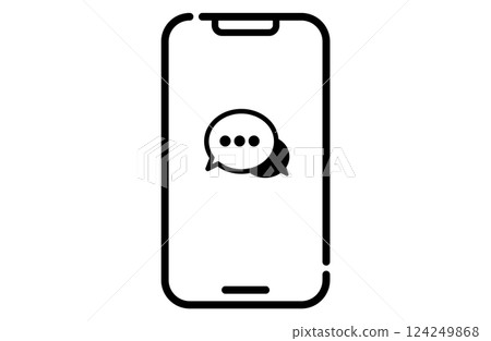 Smartphone icon chat, conversation, speech bubble Smartphone icon chat, conversation, speech bubble 124249868