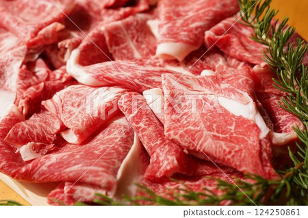 Sliced Japanese Black Beef Sliced Japanese Black Beef 124250861