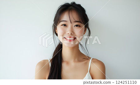 Long hair woman portrait 124251110